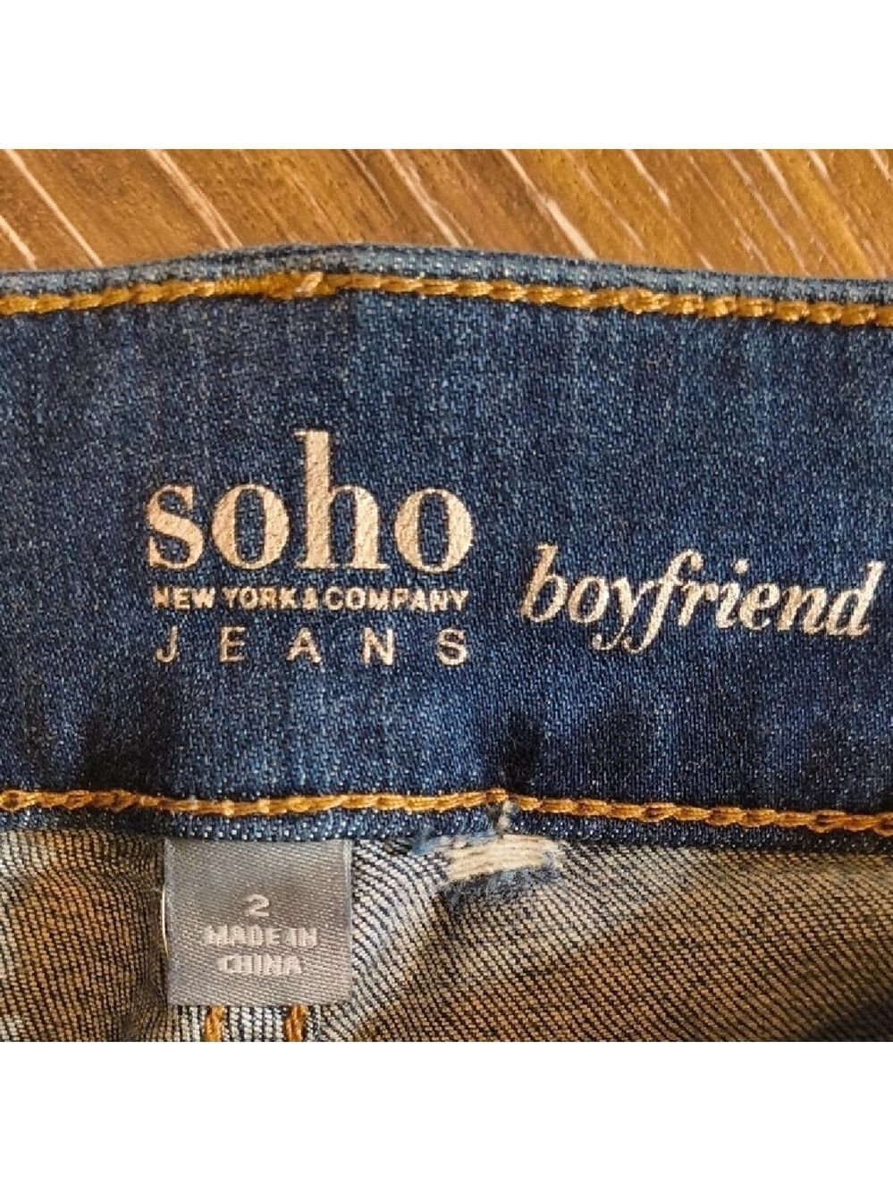 Soho Dark Blue Skinny Jeans with Studded Waist - Picture 2 of 4